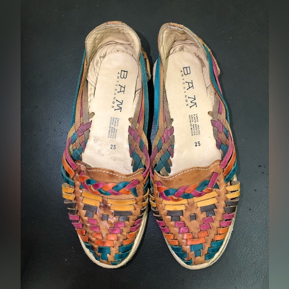 Multicolor Woven Flats